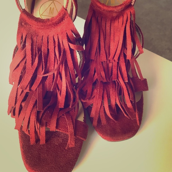 Misguided barely there fringe heels